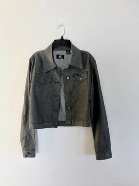 KK Olive green blazer, Button down jean jacket with chest pockets